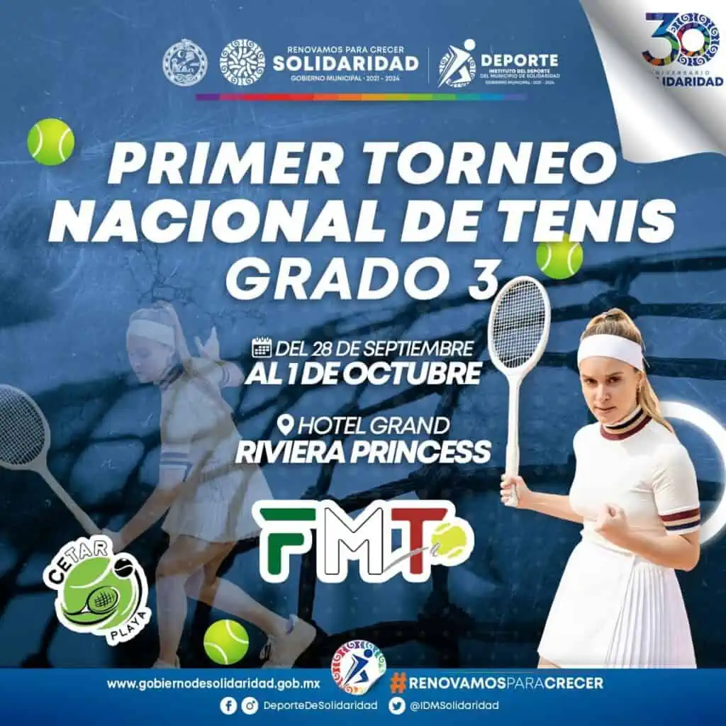 Todo listo para el Torneo Nacional de Tenis Grado 3, en Playa del Carmen