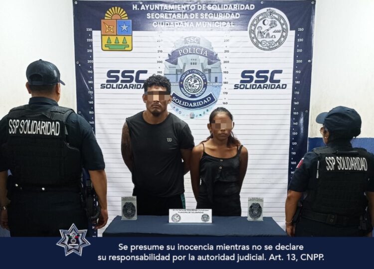Policías de Solidaridad detienen a pareja por robo en un predio