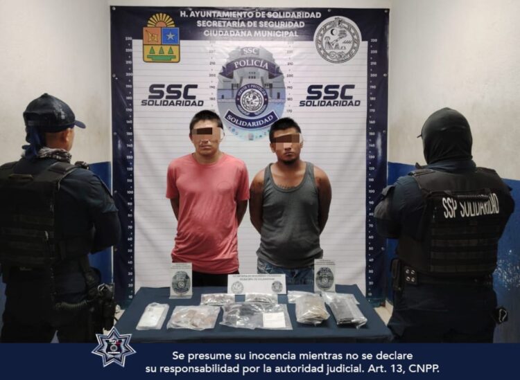 Policías detienen a dos sujetos con droga en Solidaridad