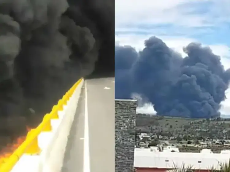 Incendio cerca de la autopista Atlixco – Puebla, provoca evacuación de la zona