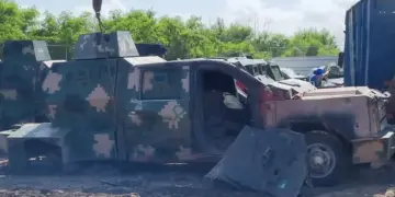 La FGR destruye vehículos blindados del crimen organizado en Tamaulipas