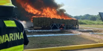 En Veracruz Semar y FGR incineran 6 toneladas de drogas