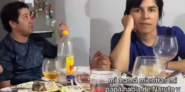 Mamá se aburre en la cena navideña mientras su esposo habla de One Piece y Naruto